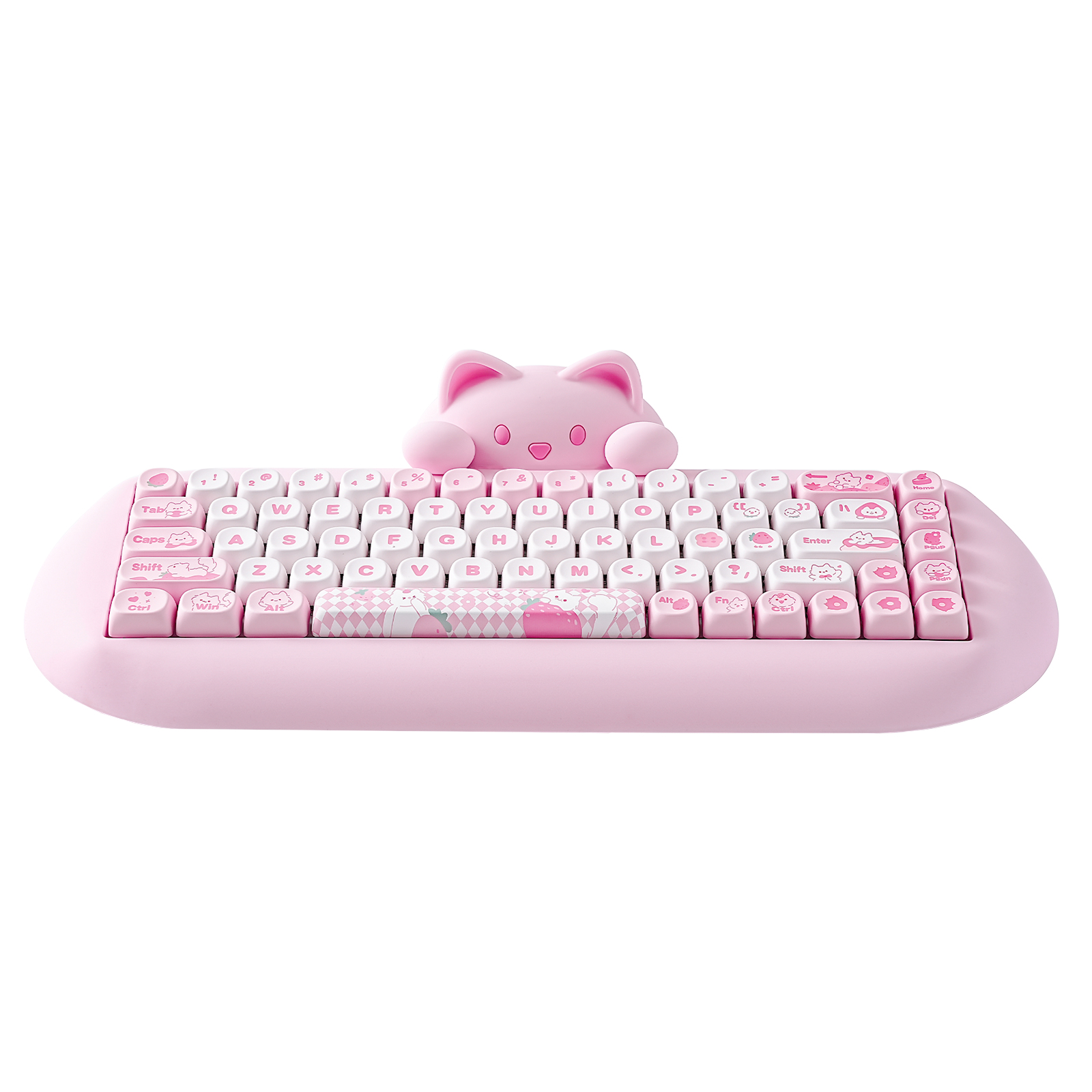Keyboard Gaming Transparent - YUNZII C68 핑크 65% Hi-Fi 귀여운