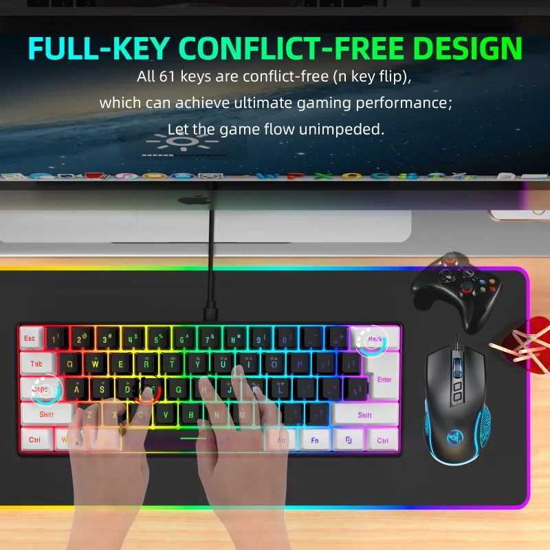 키보드 및 마우스 60% 컴퓨터 게임용 콤보 키트 PC - Gaming Keyboard And Mouse Combo 리뷰 및 가격