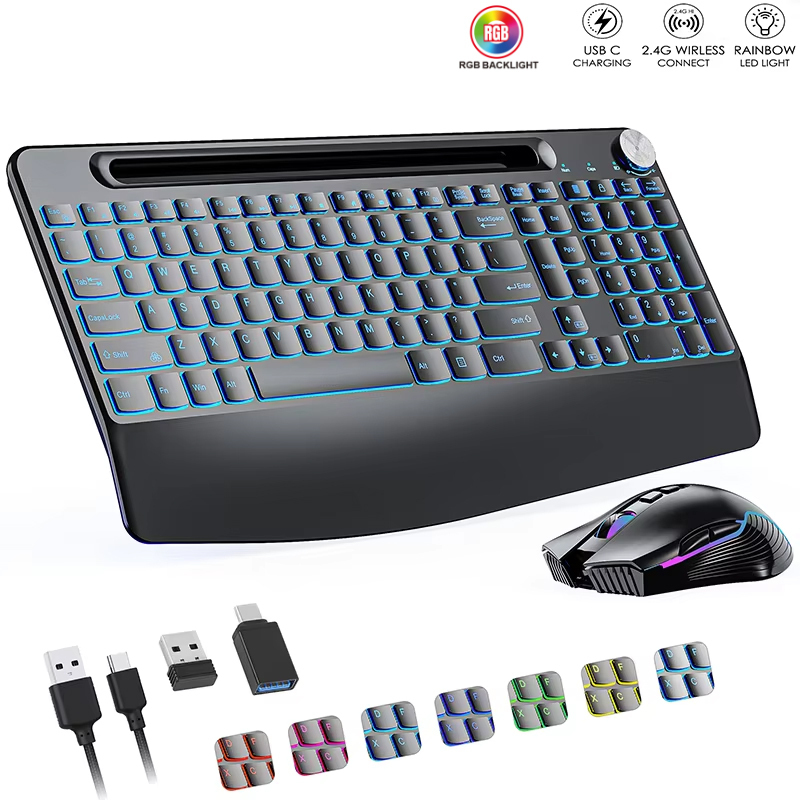 2.4G & C 타입 무선 키보드 마우스 콤보, 손목  - Gaming Keyboard And Mouse Combo 리뷰 및 가격