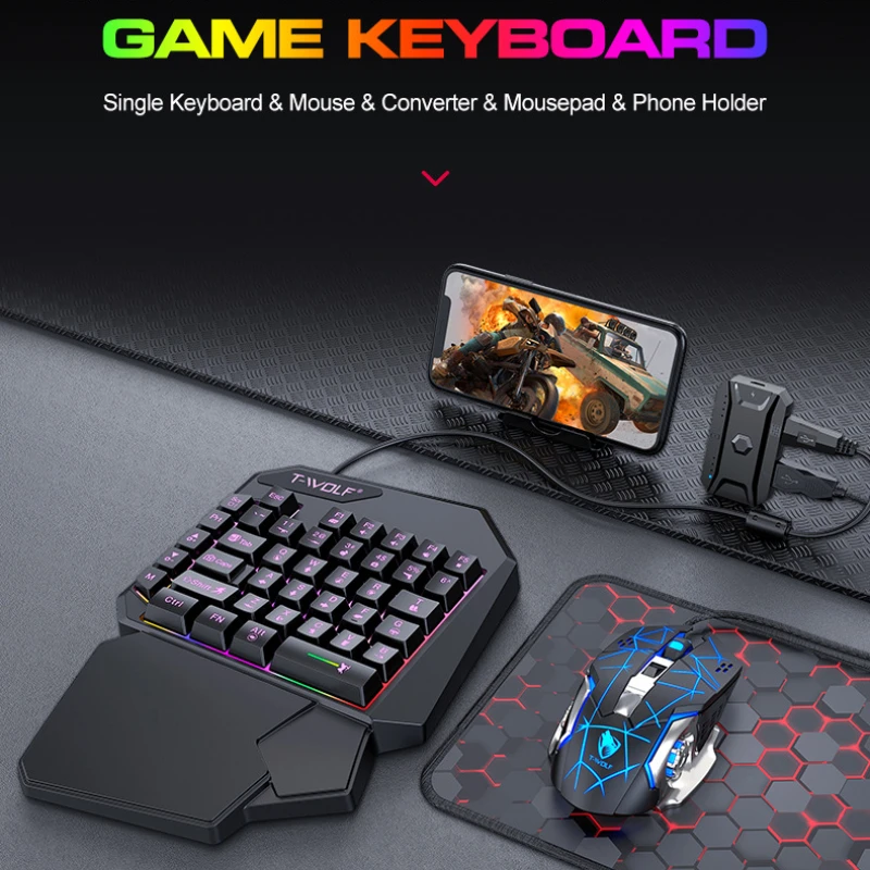 T-WOLF TF900 한 손으로 키보드 왕좌 세트 모 - Gaming Keyboard Hand 리뷰 및 가격