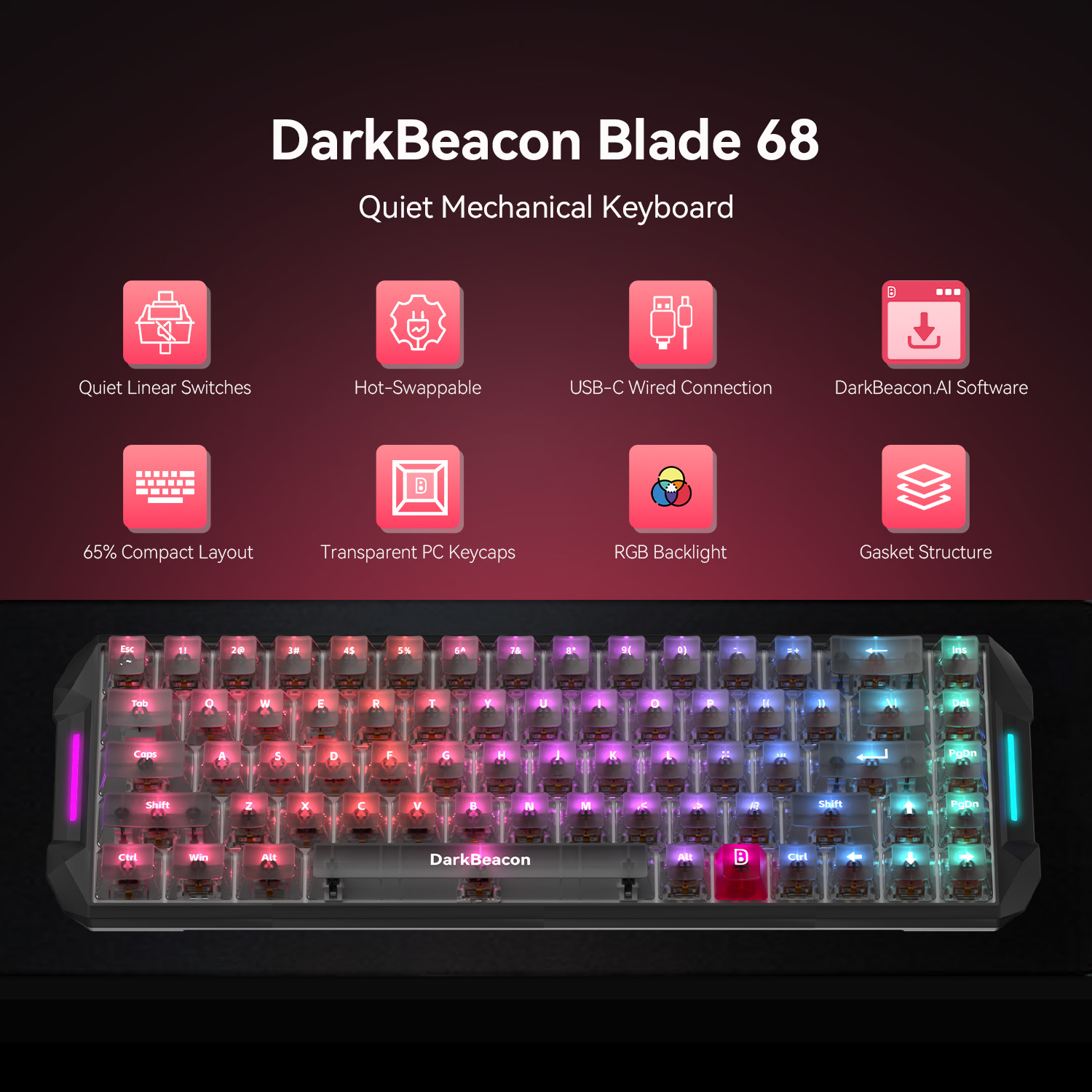 DarkBeacon Blade 68 유선 무소음 기계식 - Gaming Keyboard That Is Quiet 리뷰 및 가격