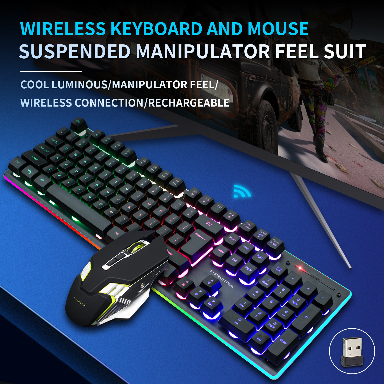 104키 RGB 컴퓨터 무선 USB 충전식 게이밍 기계 - Gaming Keyboard And Mouse Combo 리뷰 및 가격