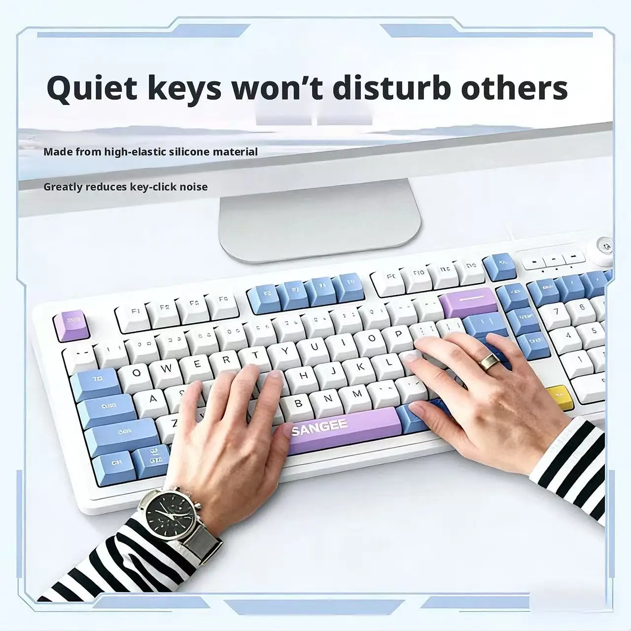 98키 유선 키보드 RGB 글로우 멀티미디어 컨트롤 노 - Gaming Keyboard No Noise 리뷰 및 가격